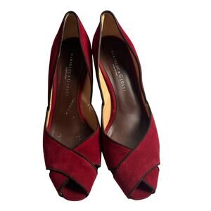 Marioluca Giusti Red Suede Vintage Stiletto Heels